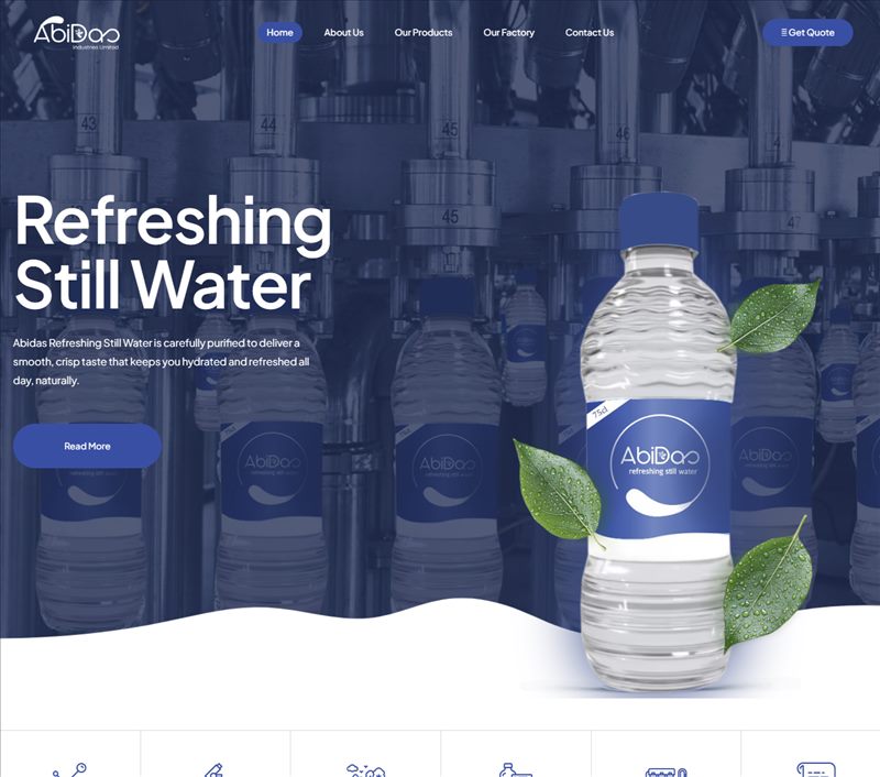 Abida's Industries website screenshot
