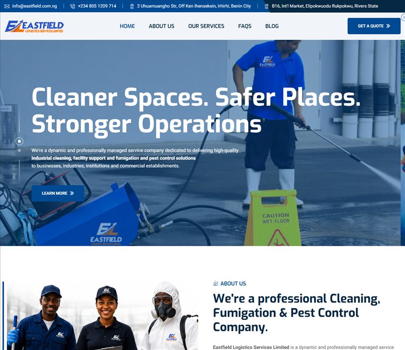 Eastfield website screenshot