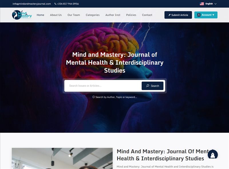 Mind & Mastery Journal website screenshot